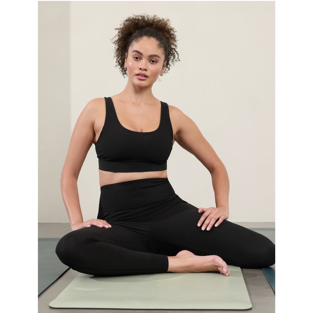 NWT Athleta Breathe Rib Longline SPorts Bra A-C | Black - Picture 6 of 13